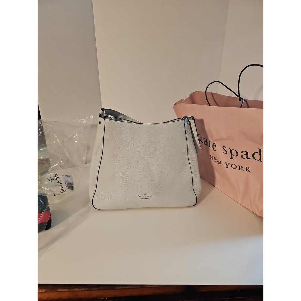 KATE SPADE STACI‎ LEATHER Beige MEDIUM SATCHEL CROSSBODY SHOULDER BAG PURSE